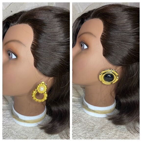 Fashion vintage clip on earring set of 2 - Picture 1 of 6